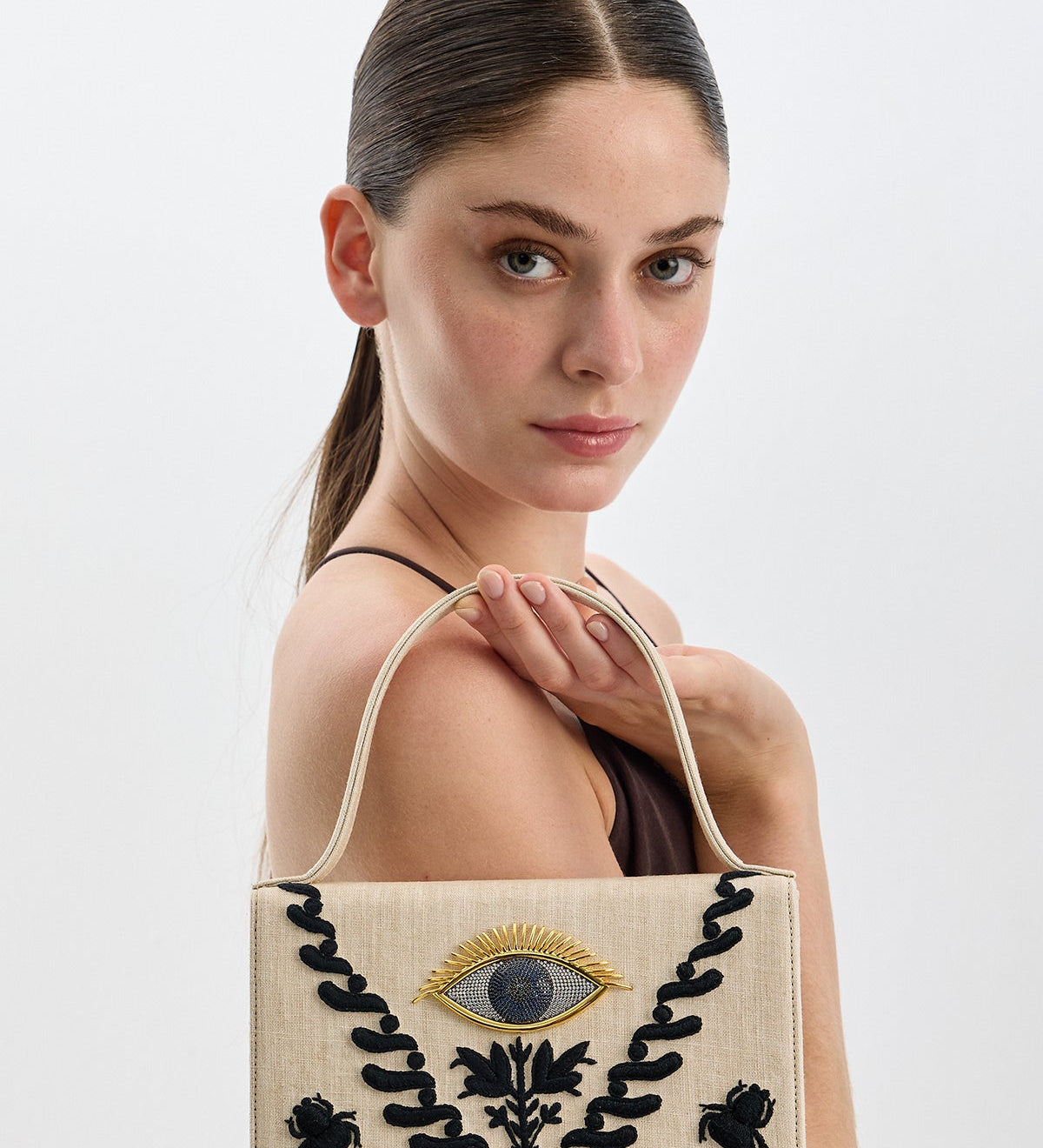 EVIL EYE BYZANTINE LINEN ÇANTA