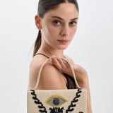 EVIL EYE BYZANTINE LINEN ÇANTA