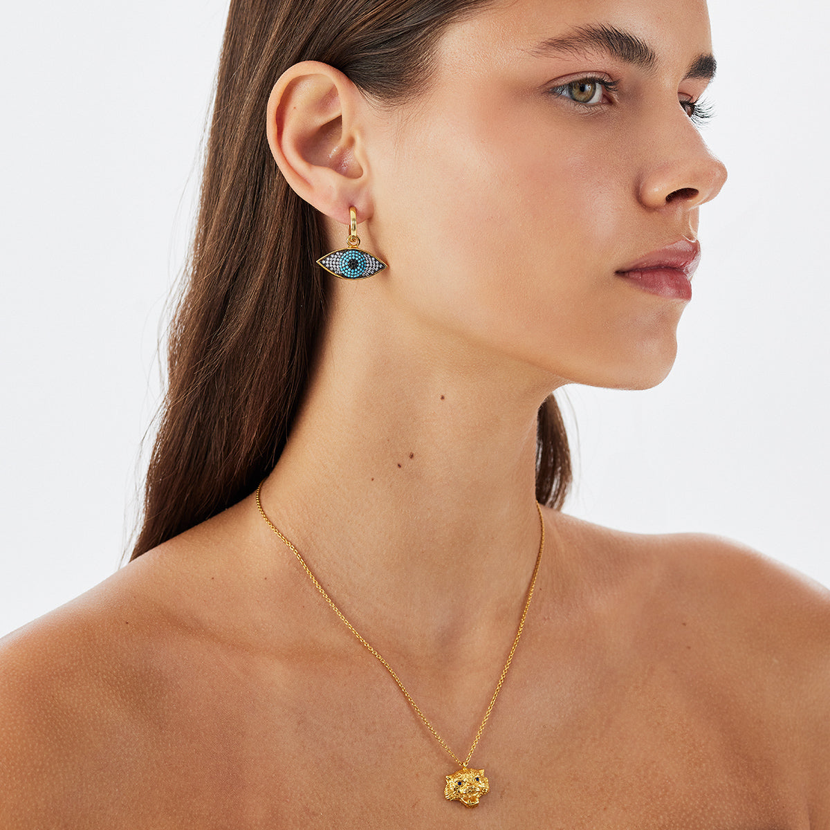 MINI EVIL EYE HOOP PIERCING